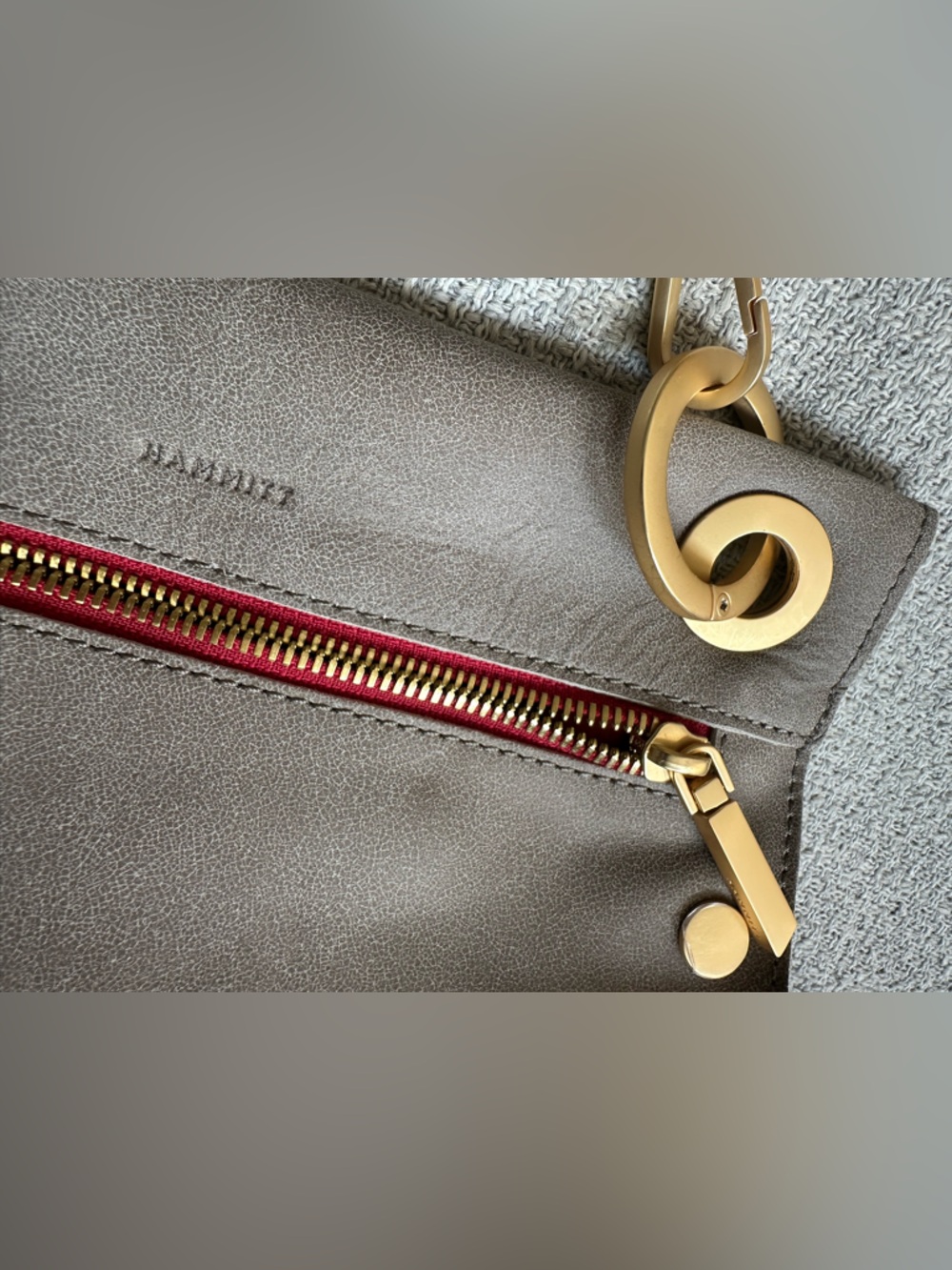NWOT Hammitt $425 Tony Medium Pewter Leather Shoulder Crossbody Bag - Picture 6 of 16